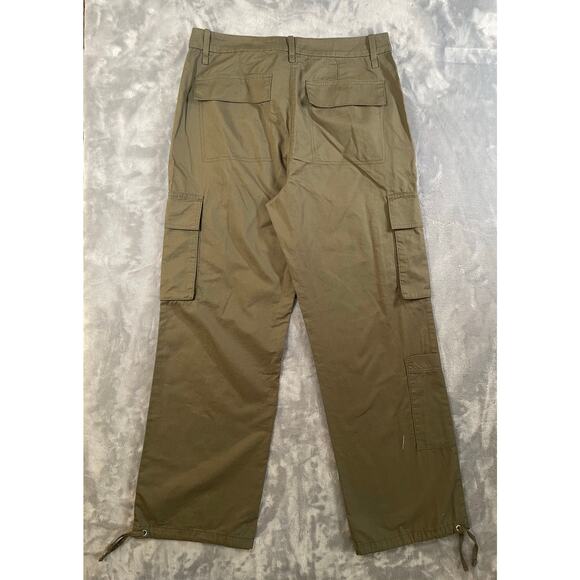 NWT wide leg cargo army green pants utility casual 10 Large H&M menswear baggy - Picture 10 of 11